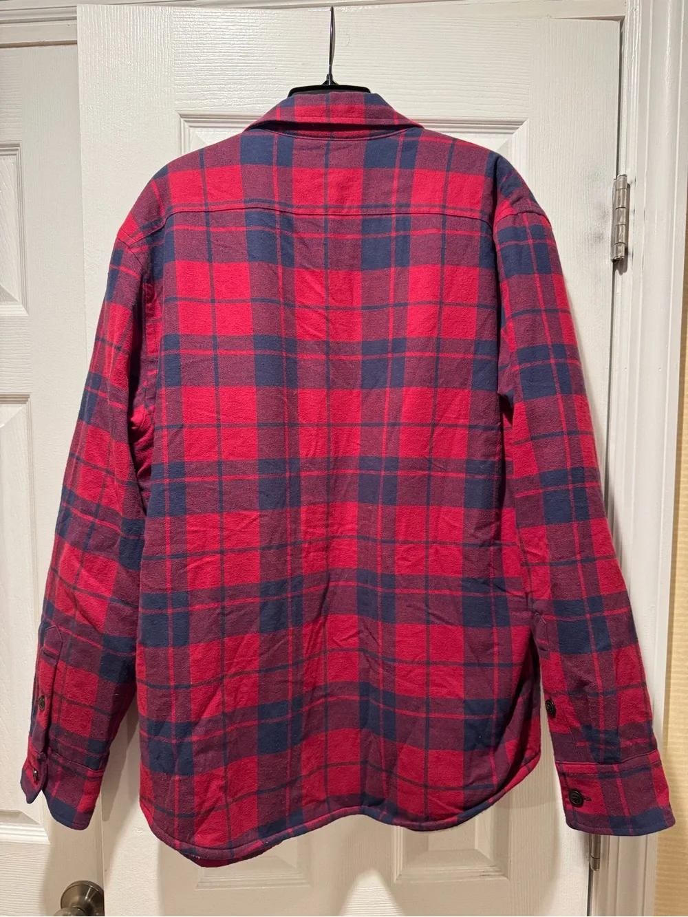 JCREW Flannel -Lined Button-Up Jacket - Red & Navy